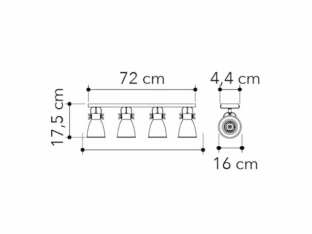 2 x intec legend plafondlamp 4 lichts, warm grijs - afbeelding 4 van  8