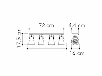 2 x intec legend plafondlamp 4 lichts, warm grijs - afbeelding 4 van  8