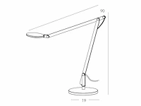 2 x lad italiaanse led design bureaulamp wit - afbeelding 5 van  9