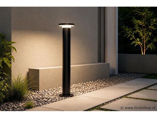 2 x led buiten sokkel lamp – 12w – 4200k neutraal wit - zwart – ip65 – dexter-3 - afbeelding 3 van  5