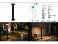 2 x led buiten sokkel lamp – 12w – 4200k neutraal wit - zwart – ip65 – dexter-3 - afbeelding 6 van  10