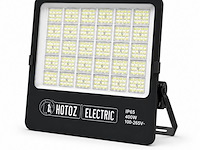 2 x led floodlight 400w – 6400k koud wit - zwart – ip65 – borneo-400 - afbeelding 2 van  5