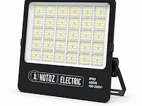2 x led floodlight 400w – 6400k koud wit - zwart – ip65 – borneo-400 - afbeelding 2 van  5