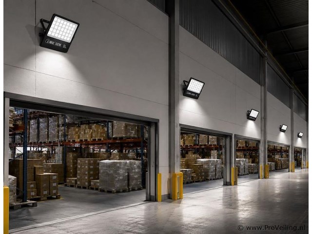 2 x led floodlight 600w – 6400k koud wit - zwart – ip65 – borneo-600 - afbeelding 1 van  5