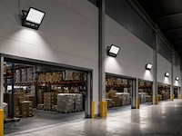 2 x led floodlight 600w – 6400k koud wit - zwart – ip65 – borneo-600 - afbeelding 1 van  5