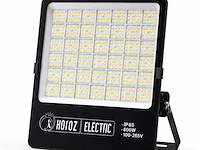2 x led floodlight 600w – 6400k koud wit - zwart – ip65 – borneo-600 - afbeelding 2 van  5