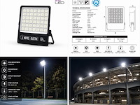 2 x led floodlight 600w – 6400k koud wit - zwart – ip65 – borneo-600 - afbeelding 5 van  5