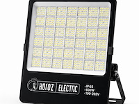 2 x led floodlight 600w – 6400k koud wit - zwart – ip65 – borneo-600 - afbeelding 2 van  5
