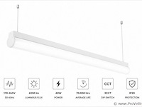 2 x led linear hanglamp 40w – 3cct instelbaar - wit – avenue 3cct - afbeelding 2 van  5