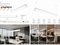 2 x led linear hanglamp 40w – 3cct instelbaar - wit – avenue 3cct - afbeelding 5 van  5