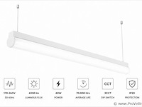 2 x led linear hanglamp 40w – 3cct instelbaar - wit – avenue 3cct - afbeelding 2 van  5