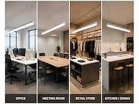2 x led linear hanglamp 40w – 3cct instelbaar - wit – avenue 3cct - afbeelding 3 van  5