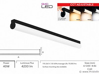 2 x led linear hanglamp 40w – 3cct instelbaar - zwart – avenue 3cct - afbeelding 4 van  5