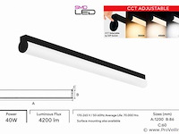 2 x led linear hanglamp 40w – 3cct instelbaar - zwart – avenue 3cct - afbeelding 4 van  5