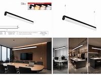 2 x led linear hanglamp 40w – 3cct instelbaar - zwart – avenue 3cct - afbeelding 5 van  5