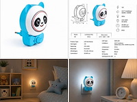 2 x led nachtlamp 1w – 2cct instelbaar - panda design – ip20 – andy 2cct - afbeelding 5 van  5