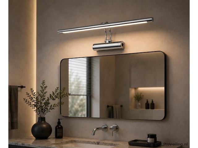 2 x led spiegel / schilderijlamp 12w – 4200k neutraal wit - chroom – ip45 – anka-12 - afbeelding 3 van  5