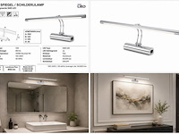2 x led spiegel / schilderijlamp 12w – 4200k neutraal wit - chroom – ip45 – anka-12 - afbeelding 5 van  5