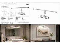 2 x led spiegel / schilderijlamp 12w – 4200k neutraal wit - chroom – ip45 – anka-12 - afbeelding 5 van  5