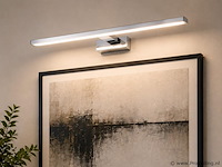 2 x led spiegel / schilderijlamp 12w – 4200k neutraal wit - chroom – ip45 – leylek-12 - afbeelding 1 van  5
