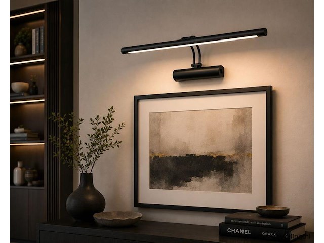 2 x led spiegel / schilderijlamp 12w – 4200k neutraal wit - zwart – ip45 – anka-12 - afbeelding 3 van  5