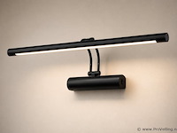 2 x led spiegel / schilderijlamp 12w – 4200k neutraal wit - zwart – ip45 – anka-12 - afbeelding 2 van  5