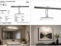 2 x led spiegel / schilderijlamp 4w – 4200k neutraal wit - chroom – ip45 – flamingo-4 - afbeelding 5 van  5