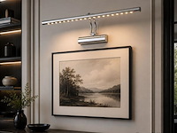 2 x led spiegel / schilderijlamp 6w – 4200k neutraal wit - chroom – ip45 – flamingo-6 - afbeelding 1 van  5