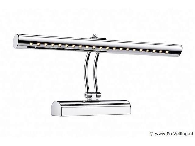 2 x led spiegel / schilderijlamp 6w – 4200k neutraal wit - chroom – ip45 – flamingo-6 - afbeelding 2 van  5
