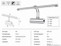 2 x led spiegel / schilderijlamp 8w – 4200k neutraal wit - chroom – ip45 – anka-8 - afbeelding 4 van  5