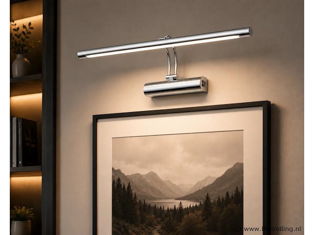 2 x led spiegel / schilderijlamp 8w – 4200k neutraal wit - chroom – ip45 – anka-8 - afbeelding 3 van  5