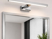 2 x led spiegel / schilderijlamp 8w – 4200k neutraal wit - chroom – ip45 – leylek-8 - afbeelding 1 van  5