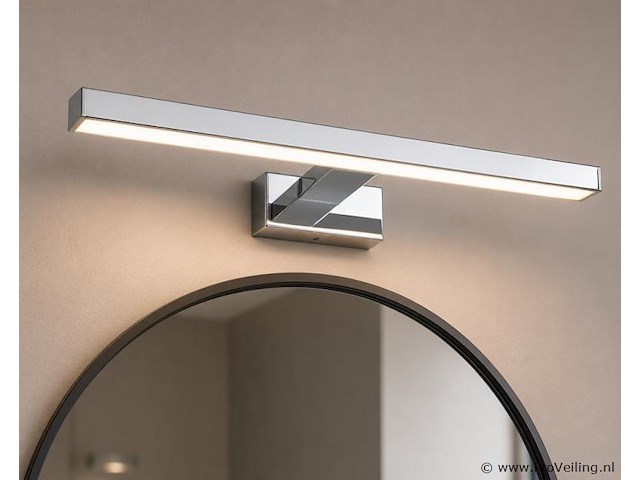 2 x led spiegel / schilderijlamp 8w – 4200k neutraal wit - chroom – ip45 – leylek-8 - afbeelding 3 van  5