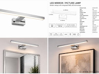 2 x led spiegel / schilderijlamp 8w – 4200k neutraal wit - chroom – ip45 – leylek-8 - afbeelding 5 van  5