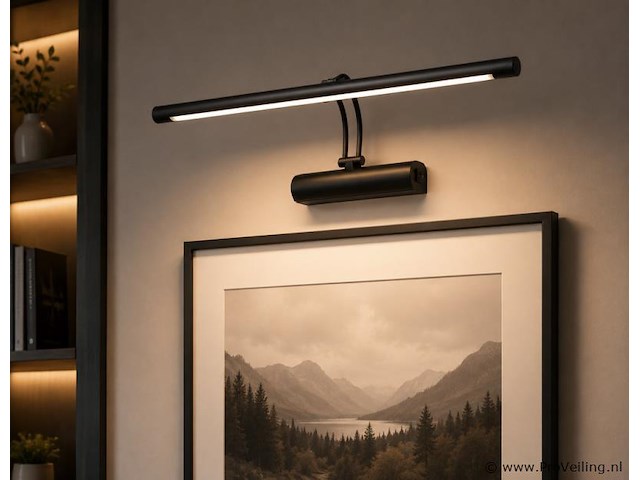 2 x led spiegel / schilderijlamp 8w – 4200k neutraal wit - zwart – ip45 – anka-8 - afbeelding 1 van  5