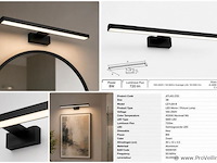 2 x led spiegel / schilderijlamp 8w – 4200k neutraal wit - zwart – ip45 – leylek-8 - afbeelding 5 van  5