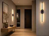 2 x led wandlamp 10w – 4200k neutraal wit - zwart – ip20 – salda-10 - afbeelding 1 van  5