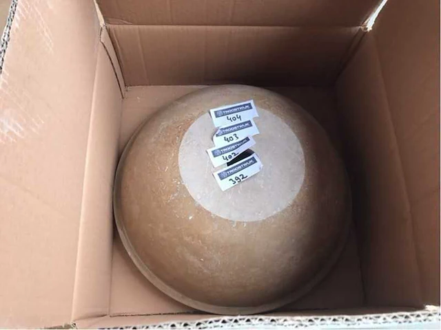 2 x natuursteen travertin noce waskom 40,6x15 cm - afbeelding 4 van  5