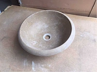 2 x natuursteen travertin noce waskom 40,6x15 cm - afbeelding 5 van  5