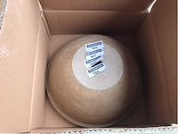 2 x natuursteen travertin noce waskom 40,6x15 cm - afbeelding 4 van  5