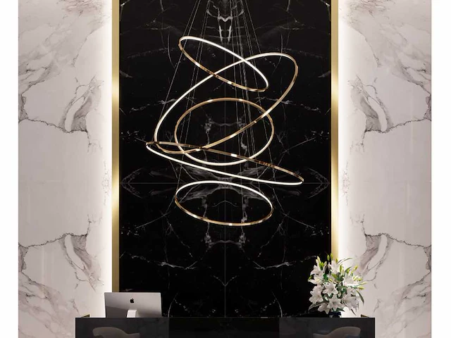 2 x solo aurora 512 design hanglampen goud glans - afbeelding 12 van  13