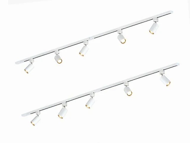 2 x spanningsrail 200 cm inclusief 10 railspots mr4 wit - afbeelding 2 van  8