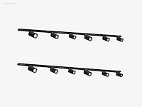 2 x spanningsrail 200 cm inclusief 8 railspots...
