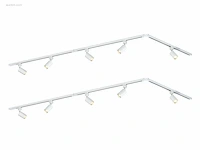 2 x spanningsrail 200 cm met 10 spots wit