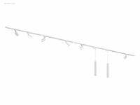 2 x spanningsrail 200 cm met 10 spots wit - afbeelding 3 van  10