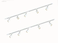 2 x spanningsrail 200 cm met 10 spots wit - afbeelding 4 van  10