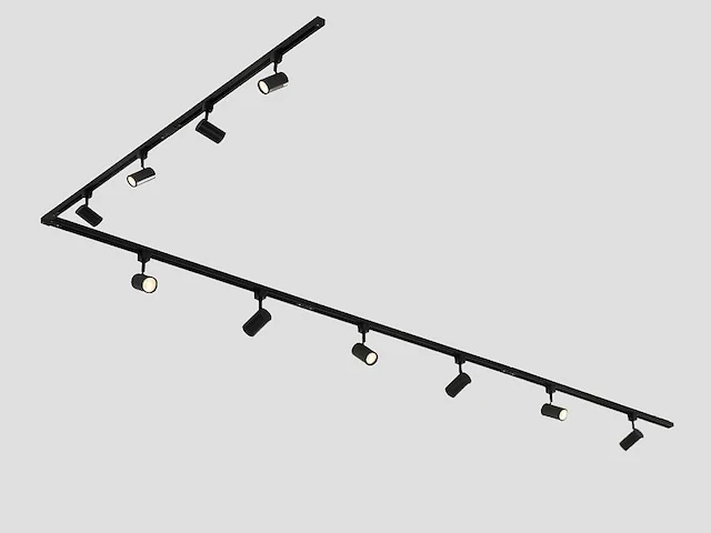 2 x spanningsrail 300 cm inclusief 12 railspots mr4 zwart - afbeelding 1 van  9