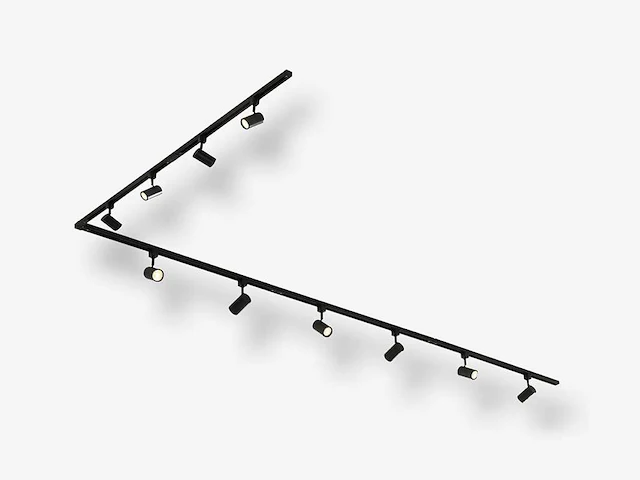 2 x spanningsrail 300 cm inclusief 12 railspots mr4 zwart - afbeelding 7 van  8