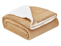 2 zijdige fleecedeken camel 150 x 200cm - afbeelding 1 van  4