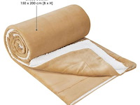 2 zijdige fleecedeken camel 150 x 200cm - afbeelding 4 van  4